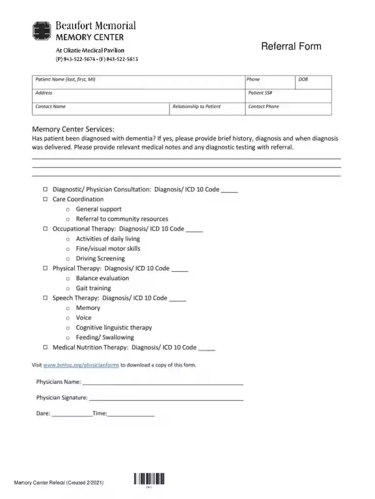 Update a Referral FormReferral Center Preview on Page 1
