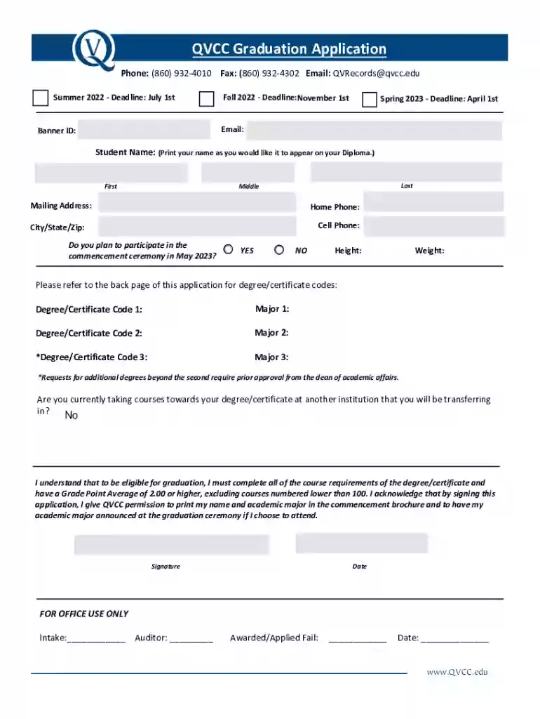 DocHub 522716841--QVCC-GraduationFillable Online QVCC Graduation Application Fax Email Print Preview on Page 1