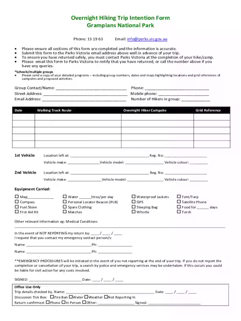 au national overnight hiking trip Preview on Page 1