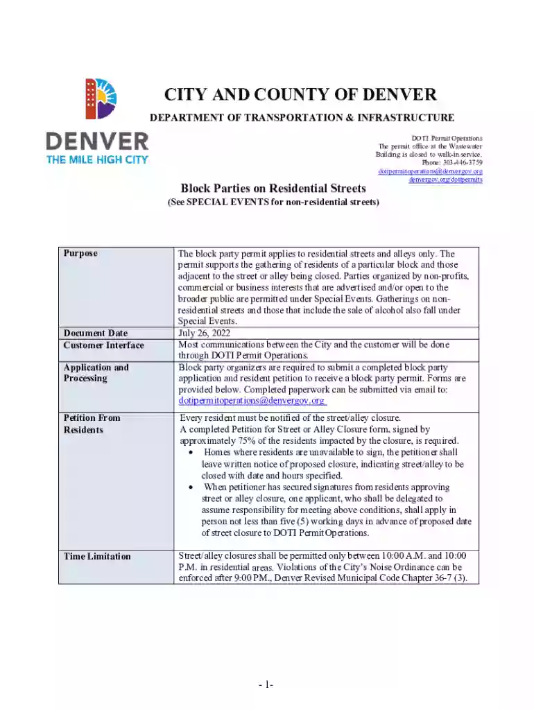 denver block party permit Preview on Page 1