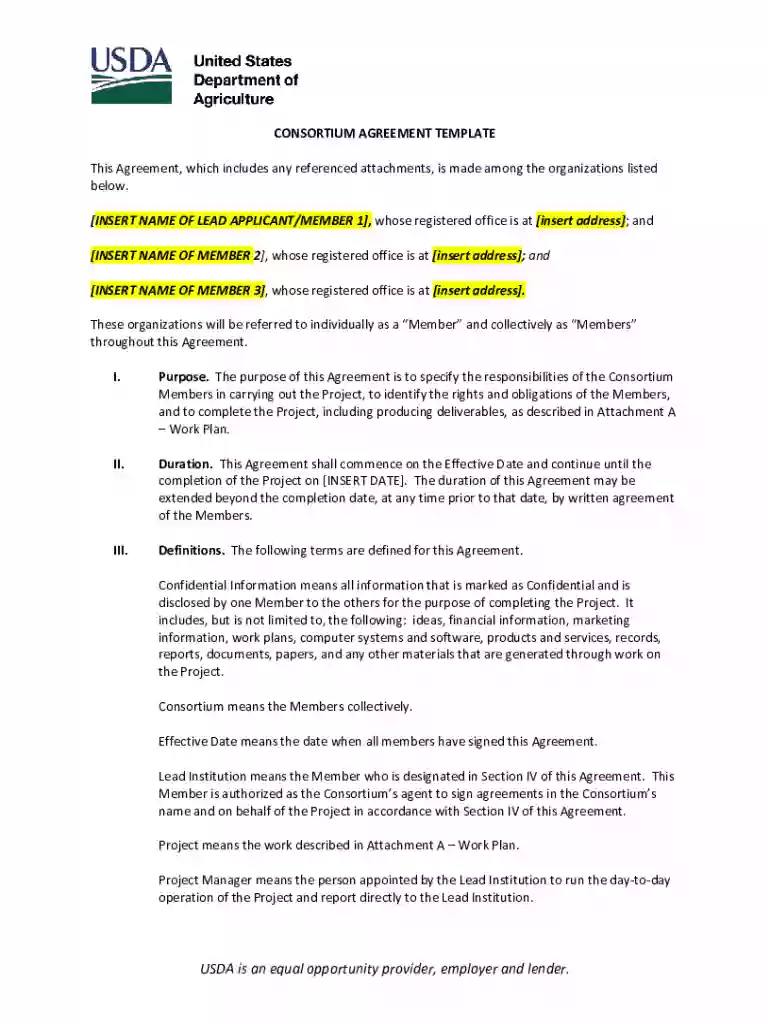 consortium agreement template resources Preview on Page 1