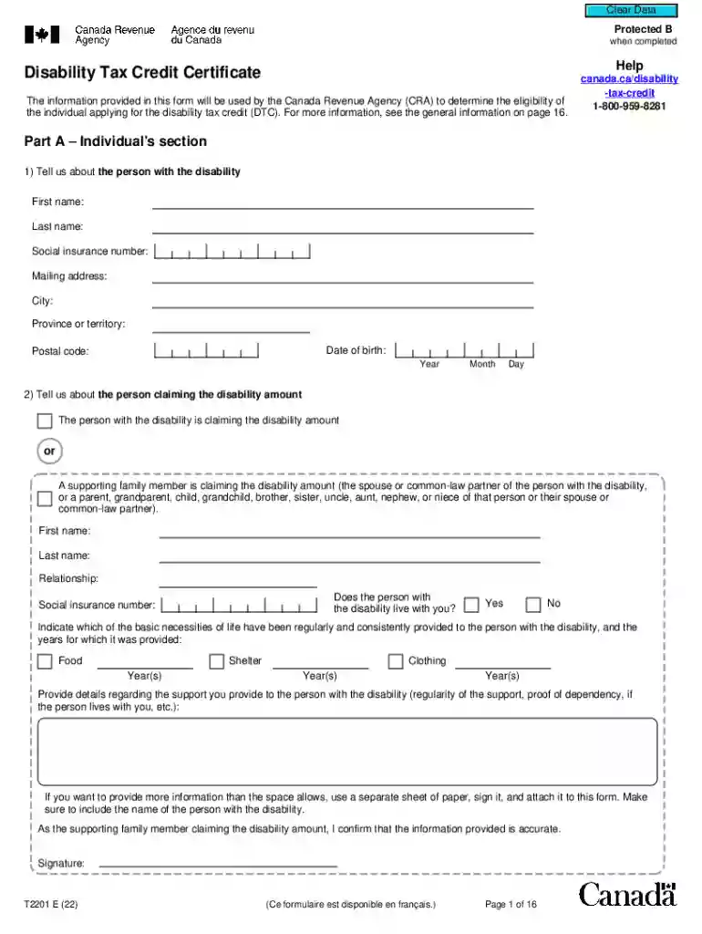 t2201 form pdf Preview on Page 1
