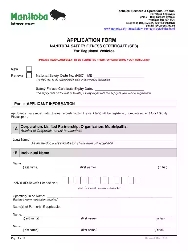 safety fitness certificate manitoba Preview on Page 1