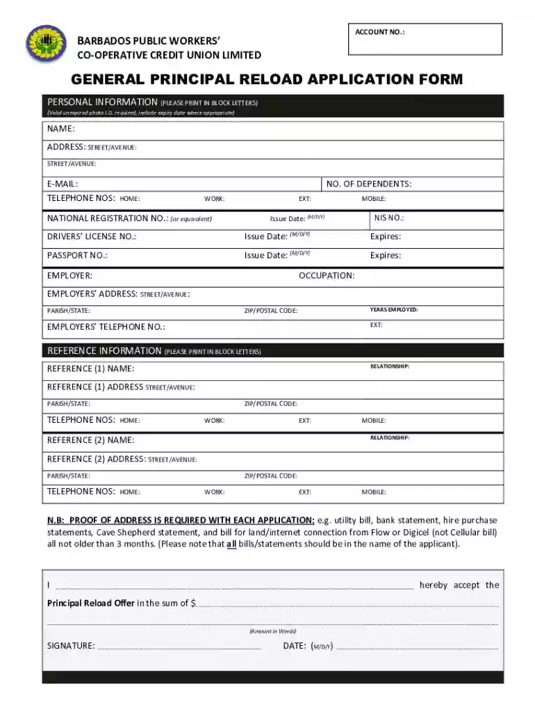 barbados public workers credit union forms Preview on Page 1