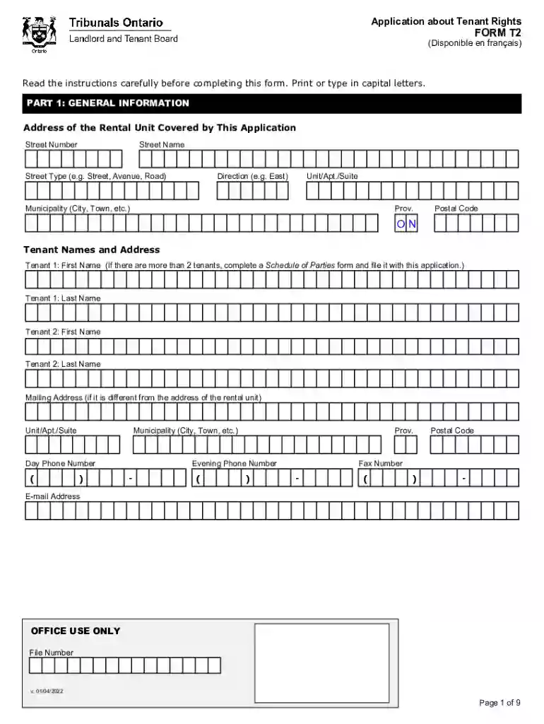 t2 form landlord tenant Preview on Page 1