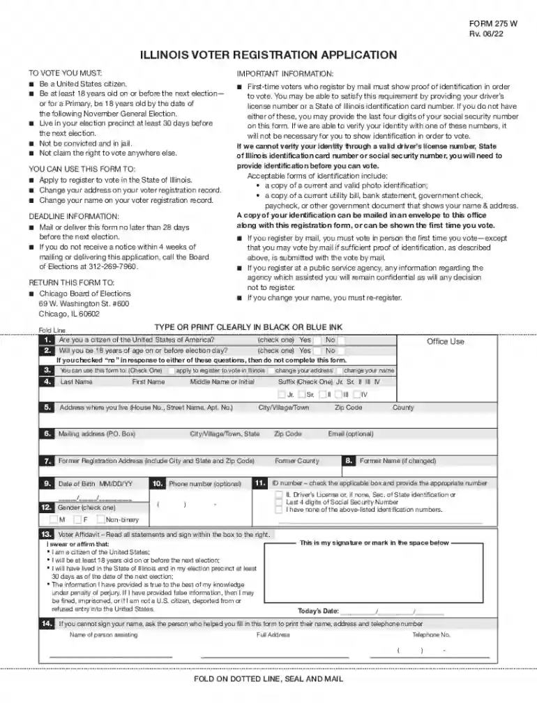 illinois voter application Preview on Page 1