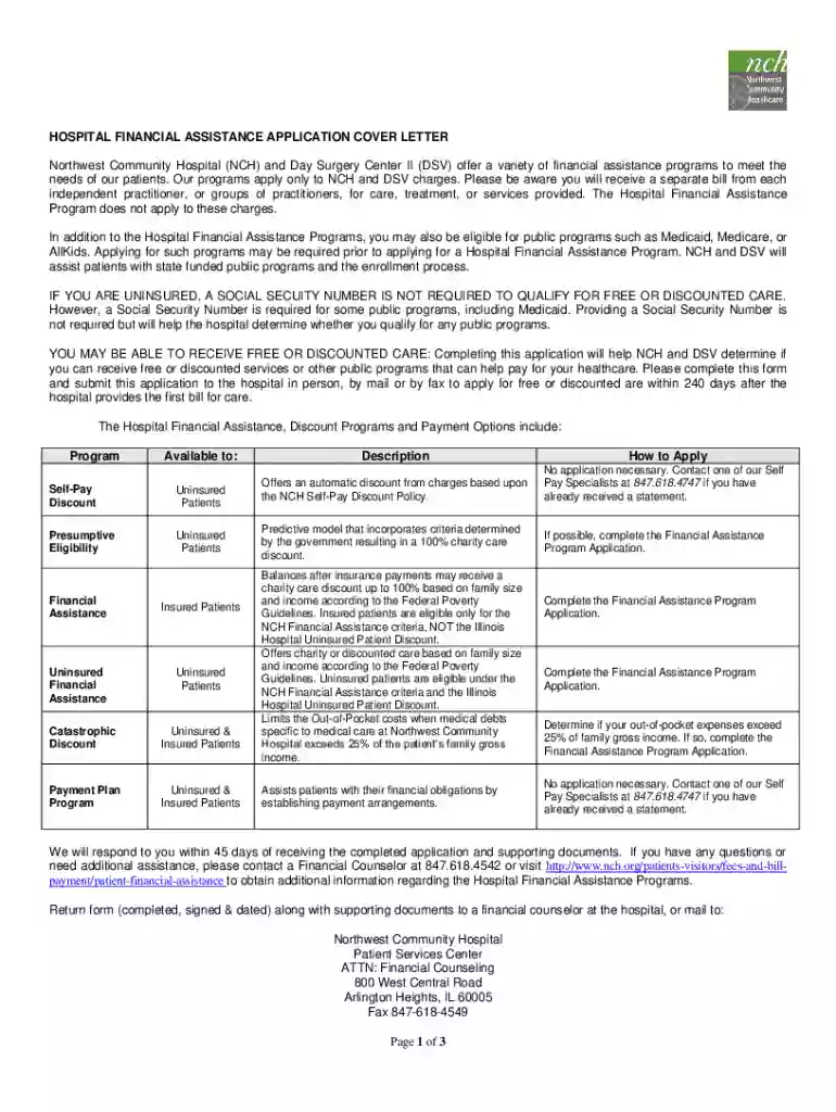 nch wp-contentuploadsHOSPITAL FINANCIAL ASSISTANCE APPLICATION COVER LETTER Preview on Page 1
