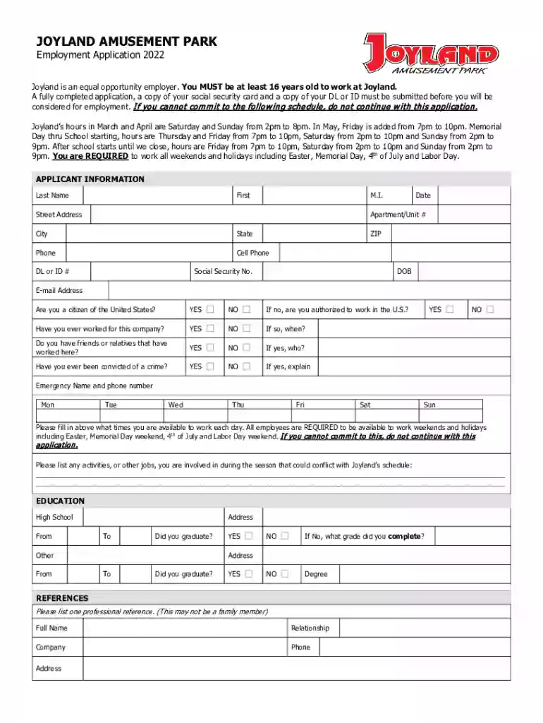 joyland application Preview on Page 1