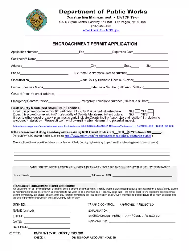 water ca -mediaENCROACHMENT PERMIT APPLICATION - water ca Preview on Page 1