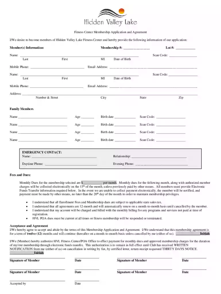 images template wp-contentuploadsGym Fitness Center Membership Application Contract Printable Preview on Page 1