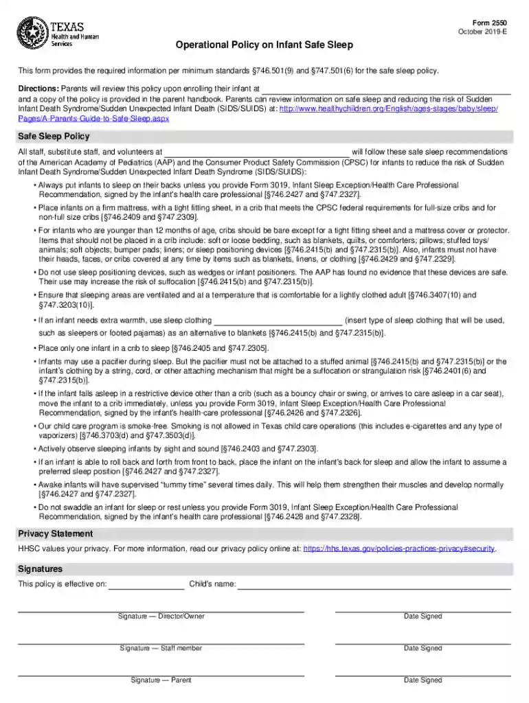 form 2550 Preview on Page 1
