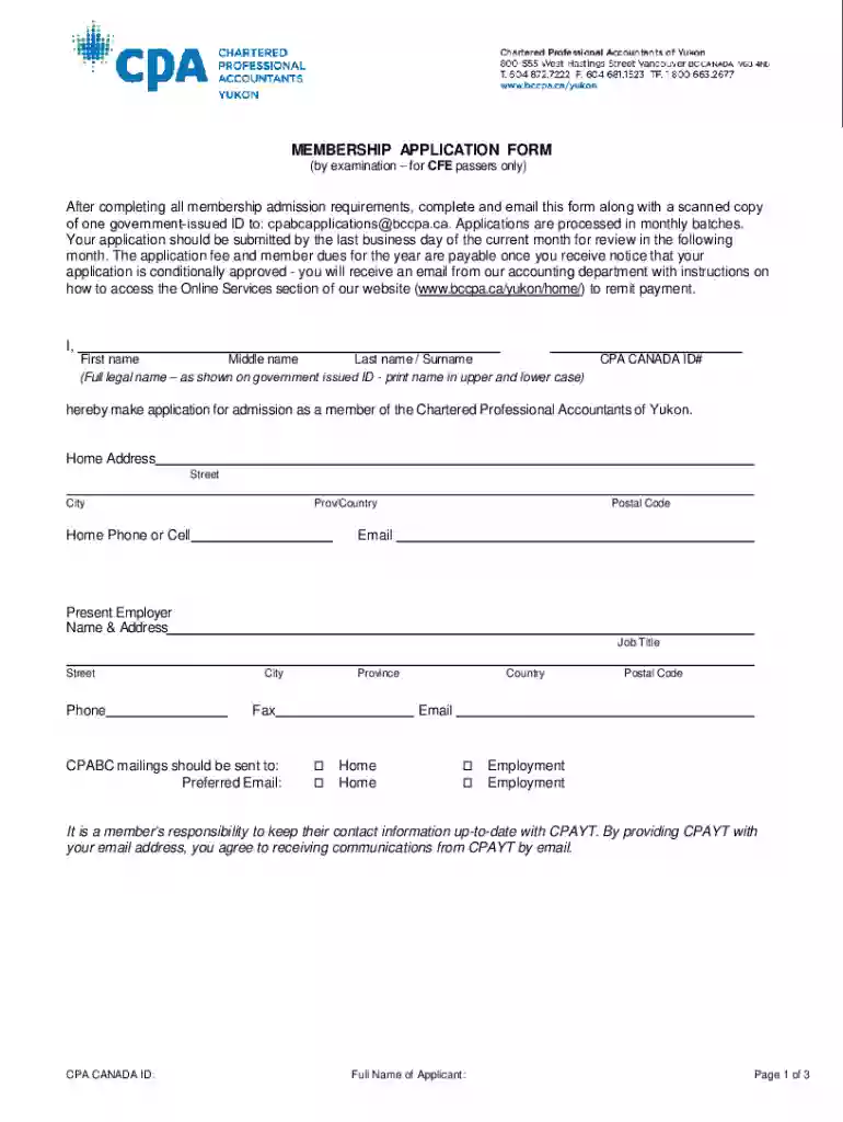 bccpa caCMSgetmediaMEMBERSHIP APPLICATION FORM CFE - bccpa ca Preview on Page 1