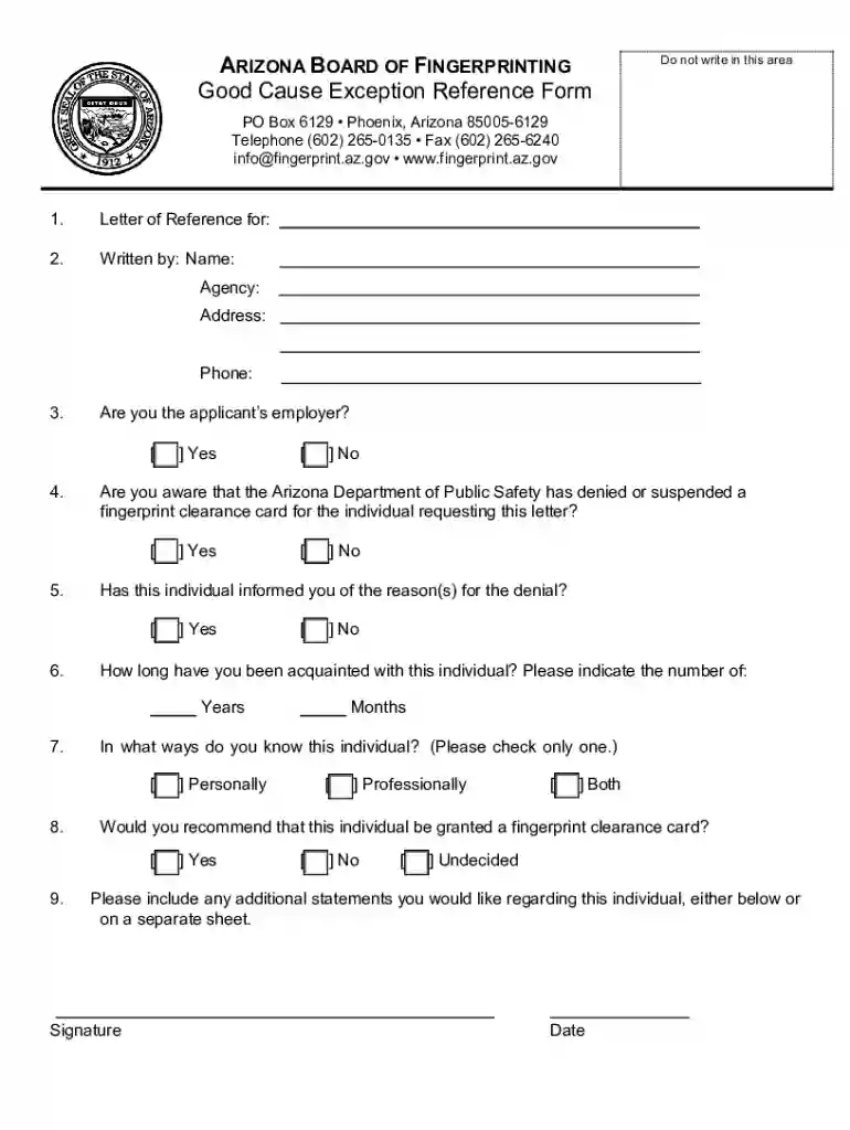 Good Cause Exception Reference Form Preview on Page 1