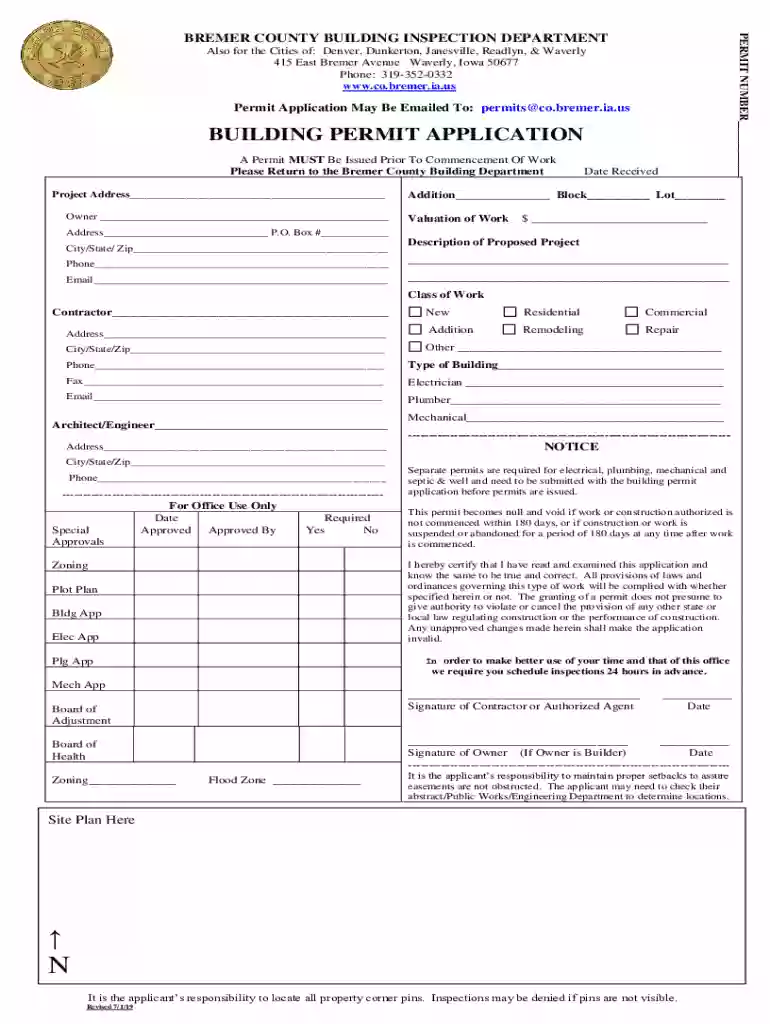 iowa building permit application Preview on Page 1