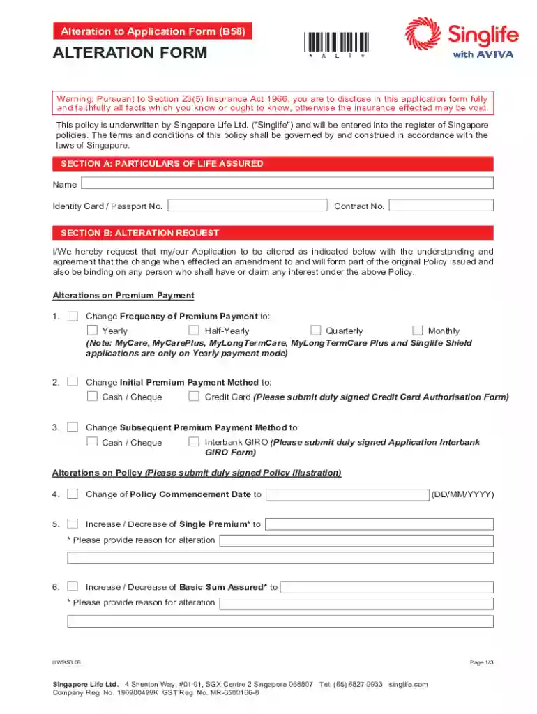 singlife application form pdf Preview on Page 1