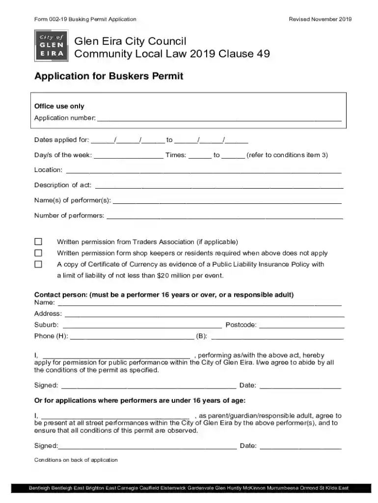 fliphtml5 wtugexeiBusking Permit Application Form and Agreement Pages 1-4 Preview on Page 1