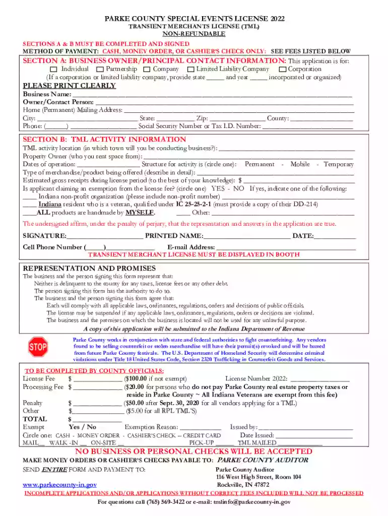 indiana license parke county Preview on Page 1