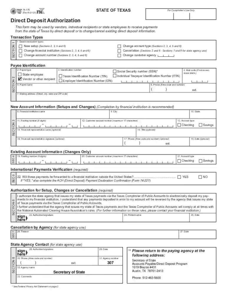 state of texas direct deposit schedule Preview on Page 1