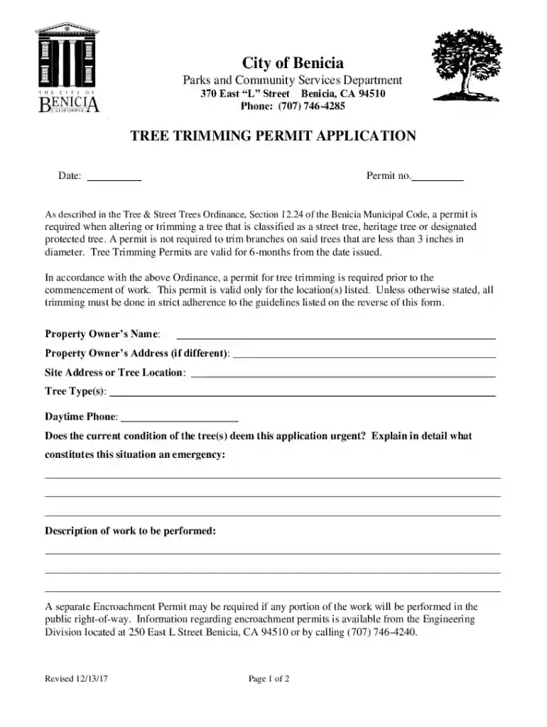 ca tree trimming permit Preview on Page 1