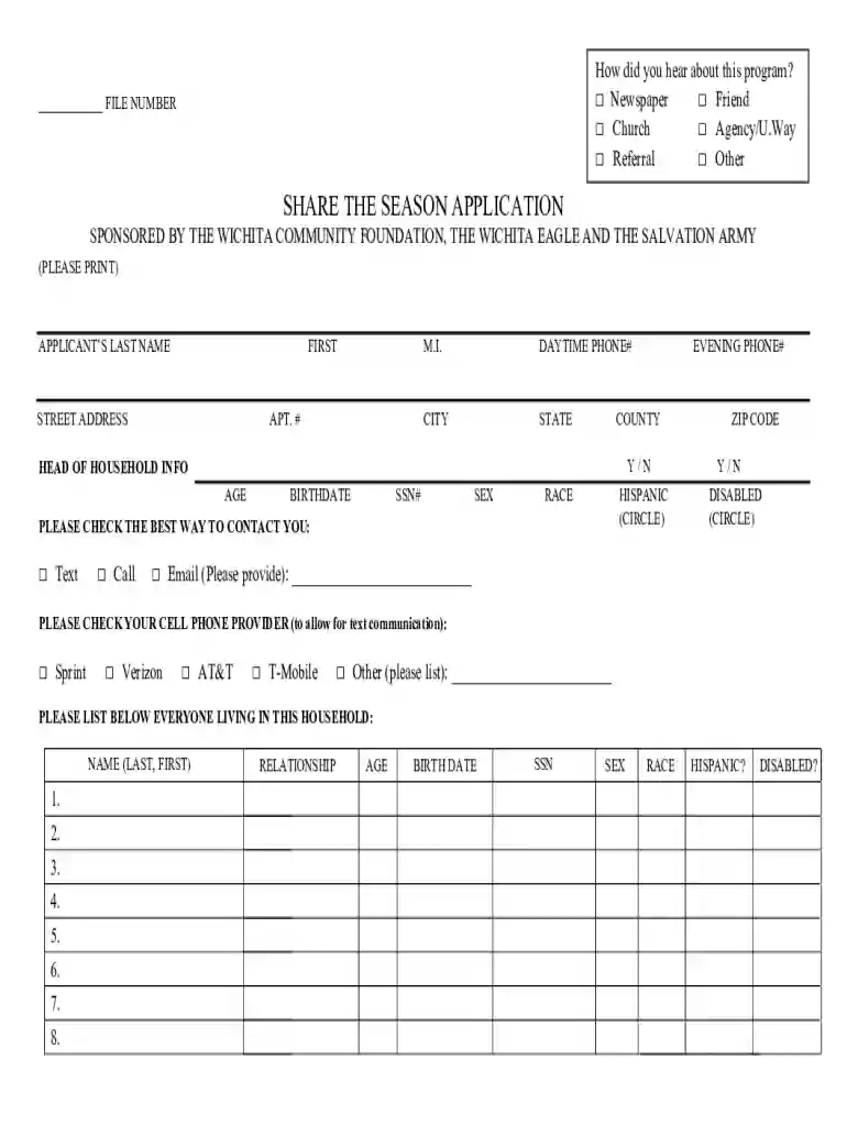 Get Share The Season Application - US Legal Forms Preview on Page 1