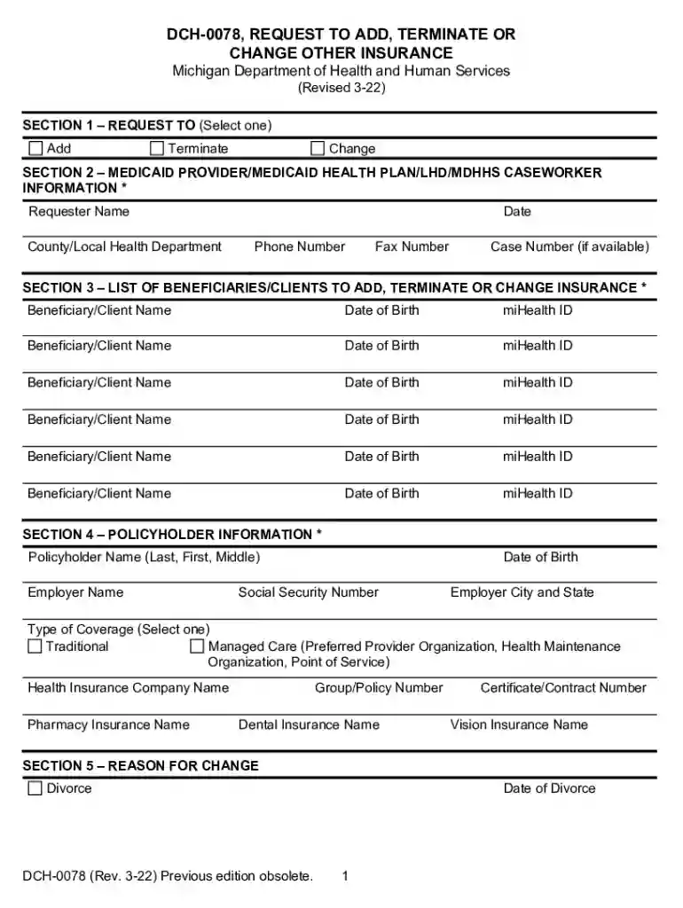 dch 0078 form Preview on Page 1
