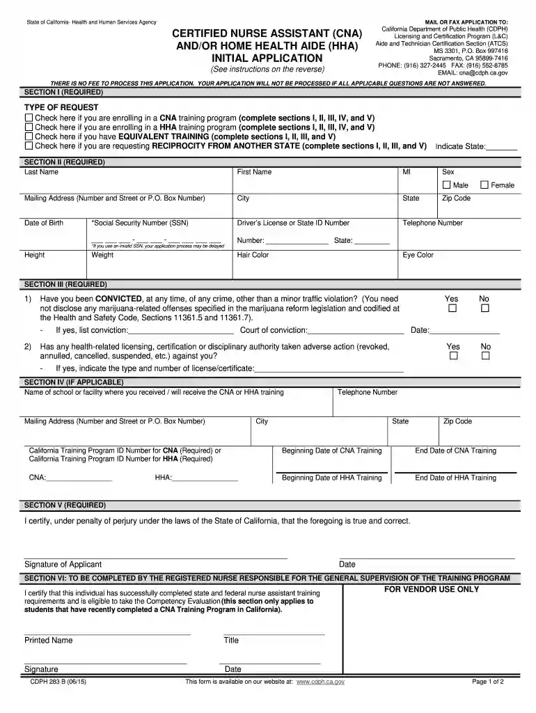 283 form Preview on Page 1
