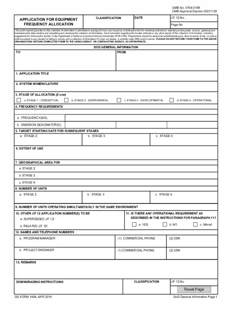 dd 1494 instructions Preview on Page 1