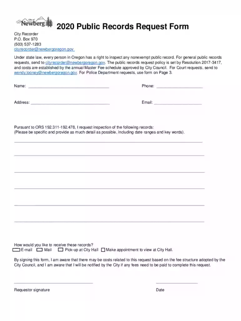 Police Record RequestPortland Preview on Page 1