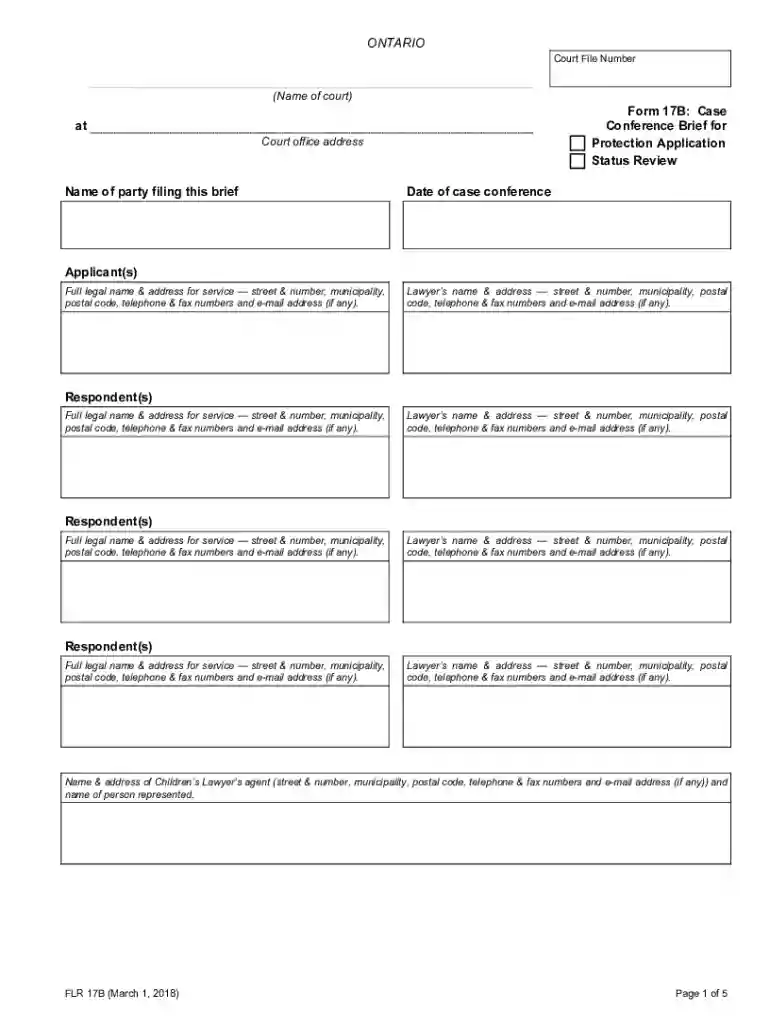 case conference brief ontario Preview on Page 1