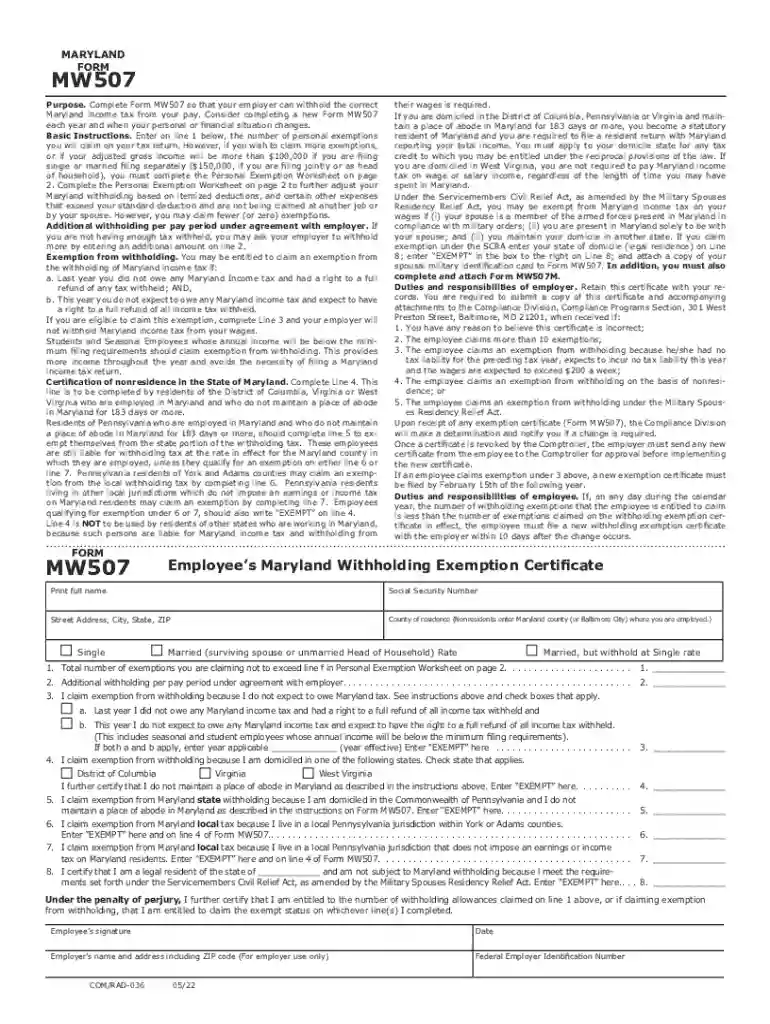 how many exemptions should i claim on mw507 Preview on Page 1