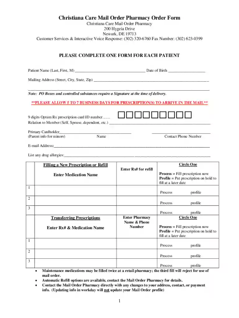 DocHub form-library147593Get Christiana Mail Order Pharmacy - US Legal Forms Preview on Page 1