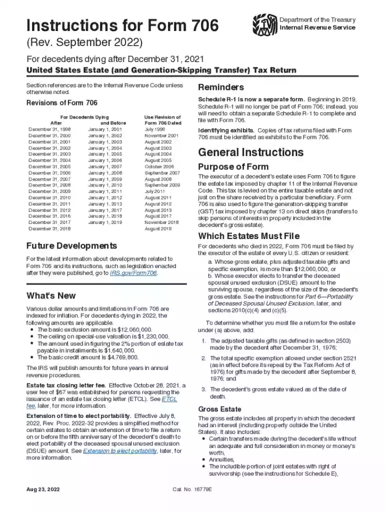 form 706 2022 Preview on Page 1