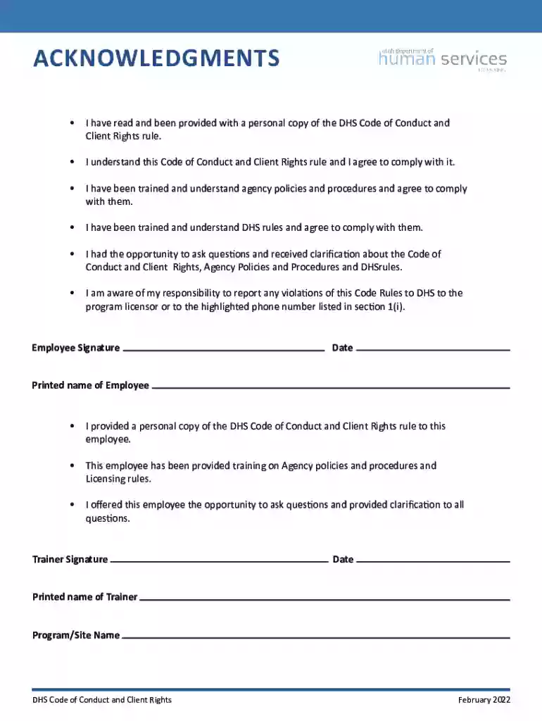 dhs code of conduct Preview on Page 1