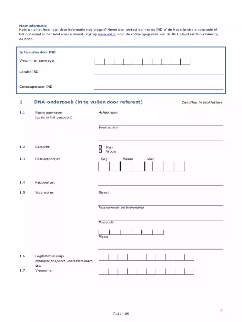 Aanvraag voor het verblijfsdoel 'medische behandeling - IND Preview on Page 1