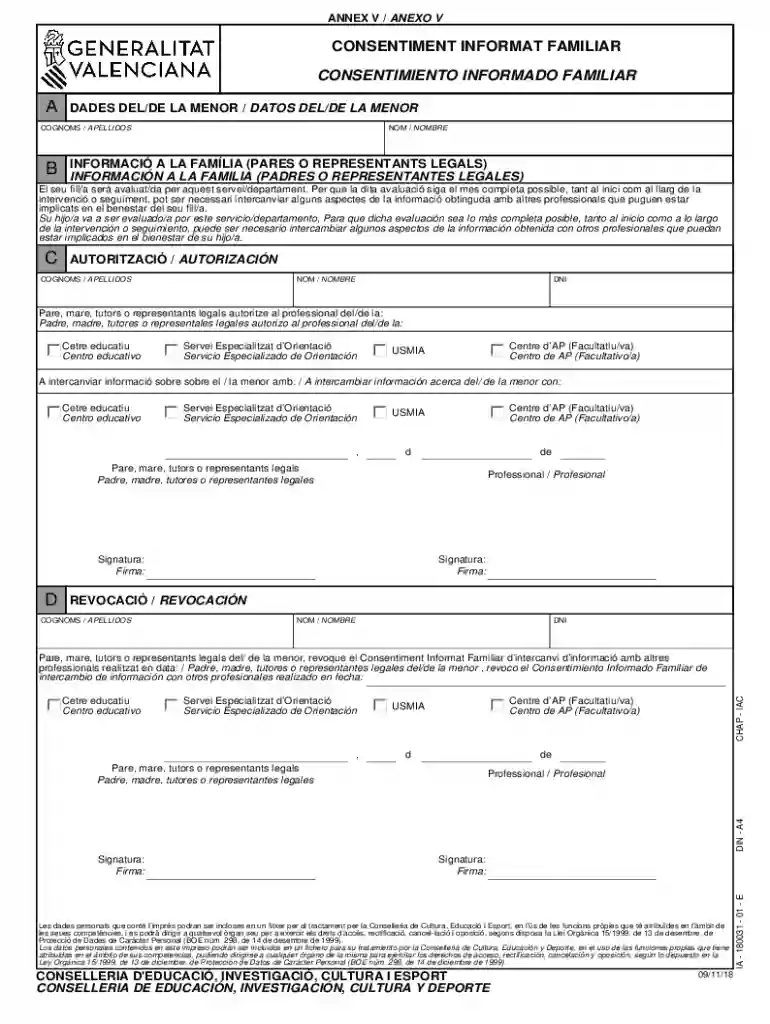 Informed Consent for Medication, F-24277Sp, Spanish Preview on Page 1