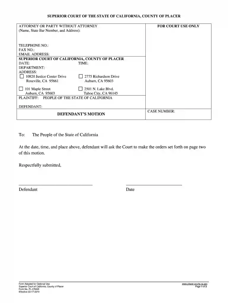 ca cr003 court county online Preview on Page 1