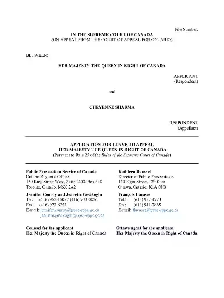 Supreme Court of Canada - Information and resources for self Preview on Page 1