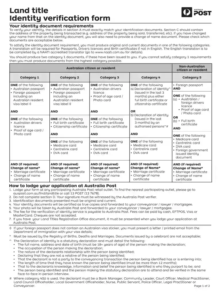 land verification form Preview on Page 1