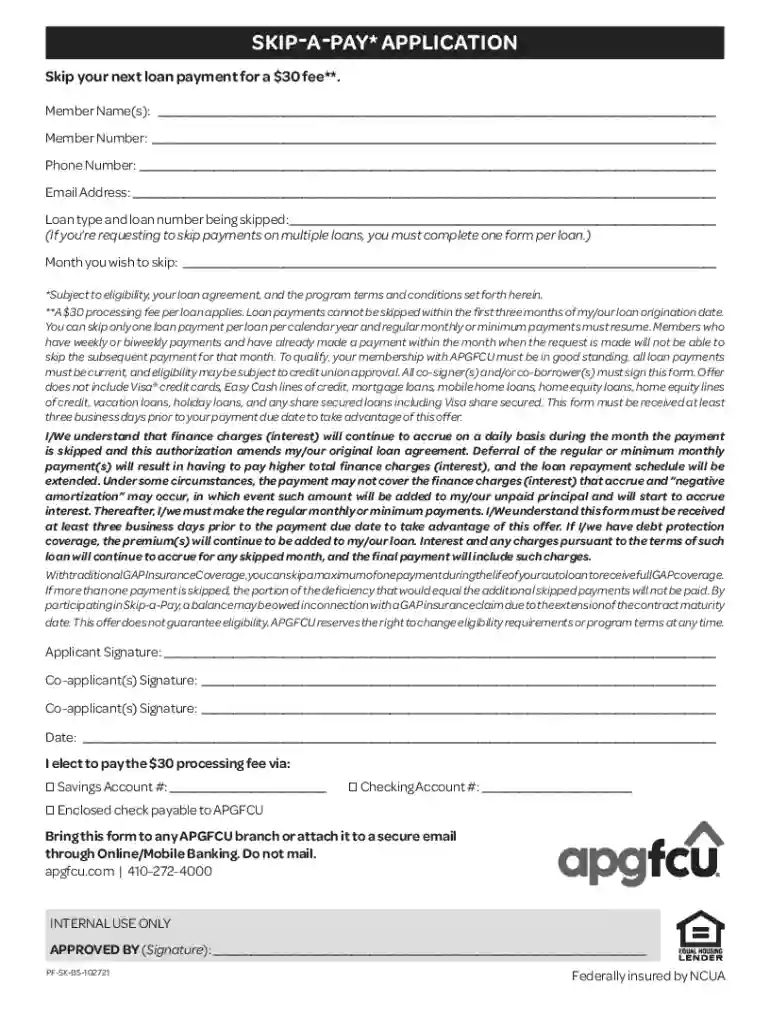 skip loan pay application Preview on Page 1