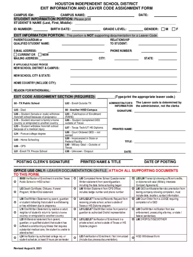 Resources Frequently Requested Forms - Houston Independent School Preview on Page 1