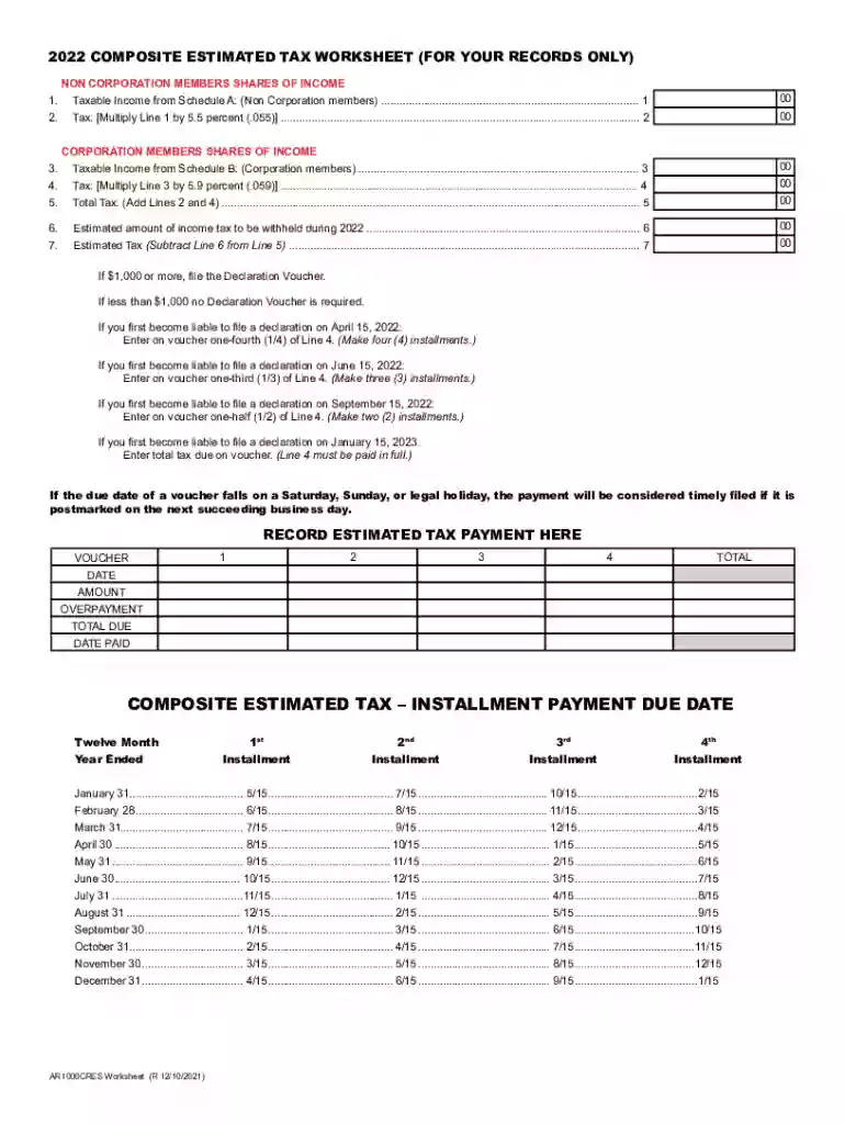 arkansas estimated tax vouchers 2022 Preview on Page 1