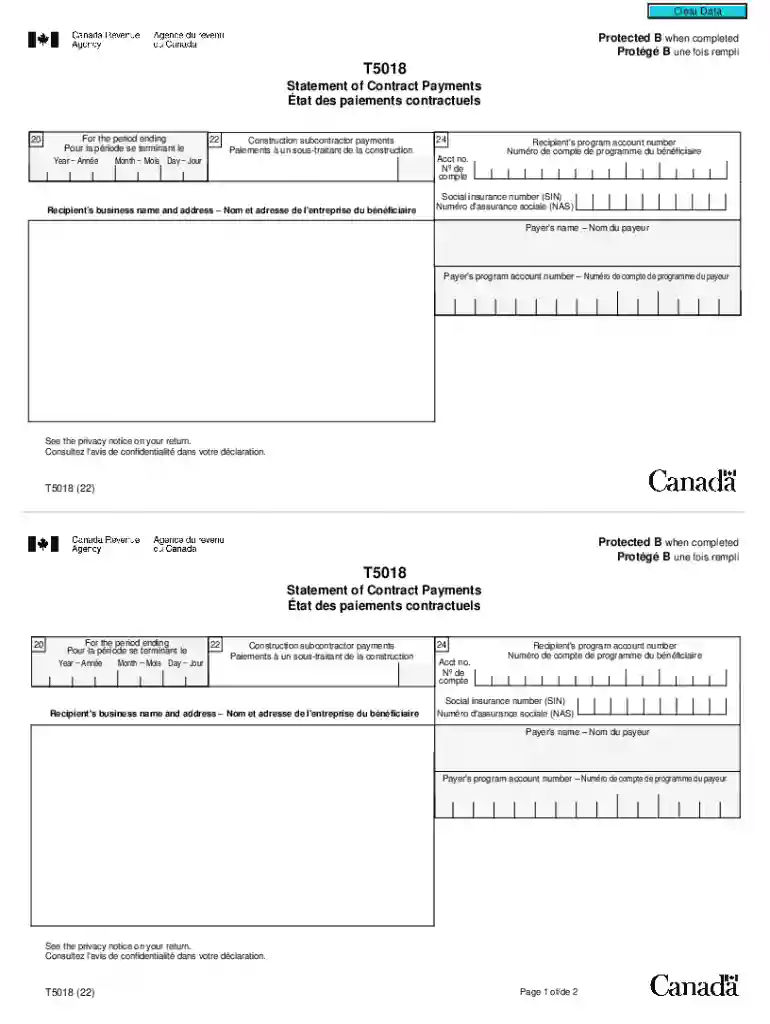 t5018 form Preview on Page 1