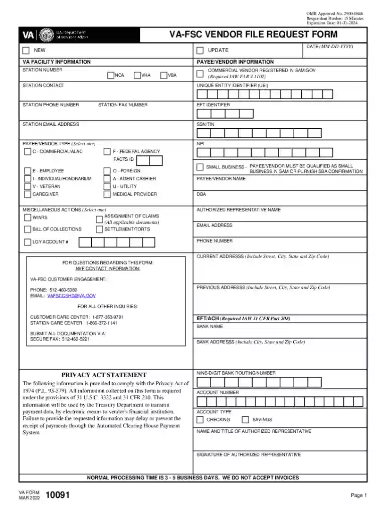 va form 10091 Preview on Page 1