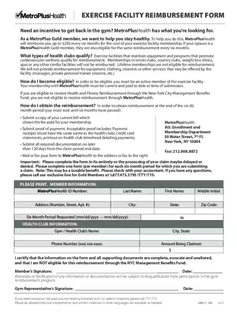 exercise facility reimbursement Preview on Page 1
