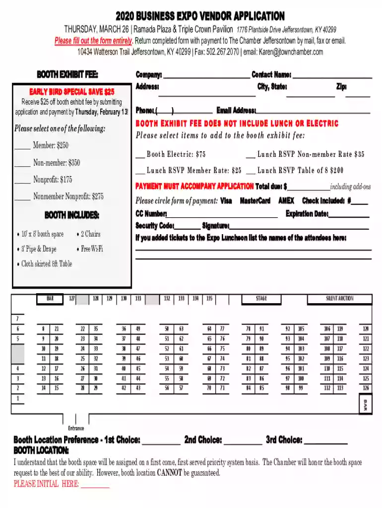 Get 2016 BUSINESS EXPO VENDOR APPLICATION - US Legal Forms Preview on Page 1