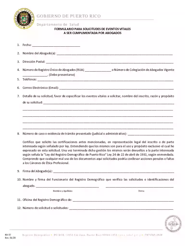GOBIERNO DE PUERTO RICO - Departamento de Salud Preview on Page 1