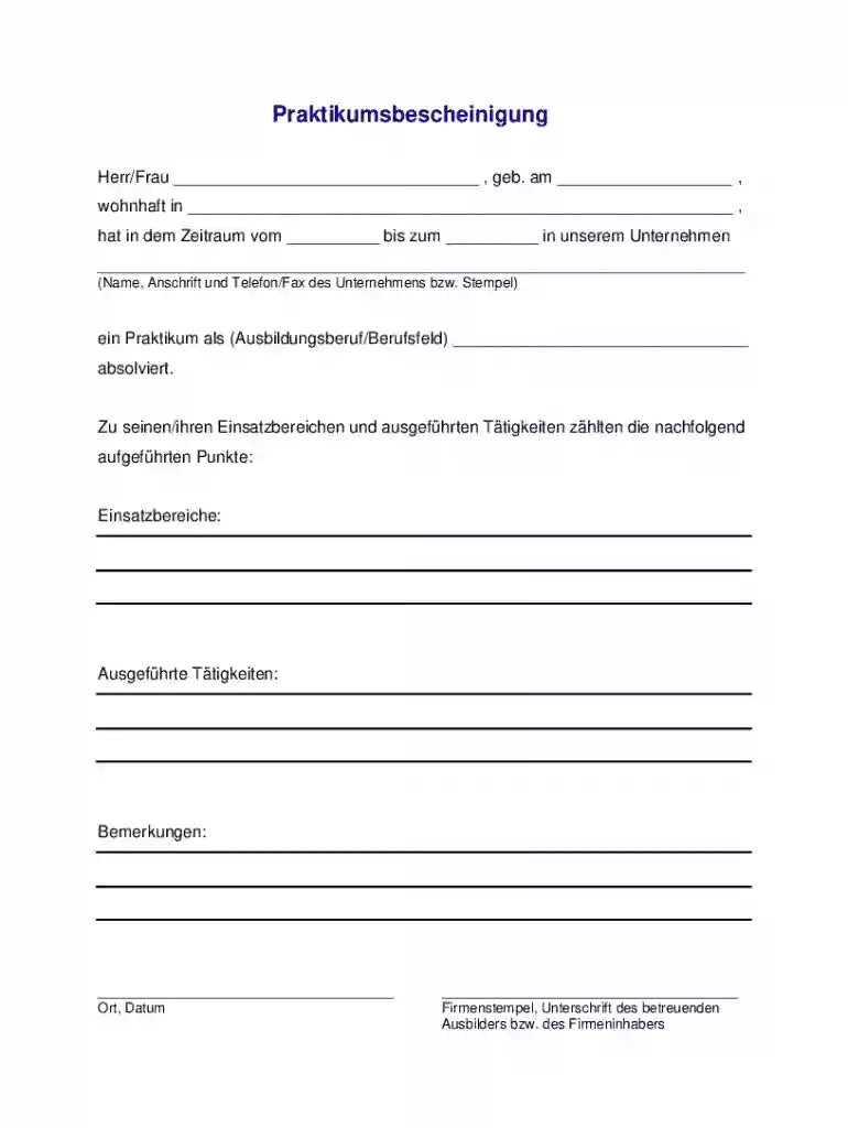 Praktikumsbescheinigung - Infos, Inhalt and VorlagePraktikumsbescheinigung - Infos, Inhalt and Vorla Preview on Page 1