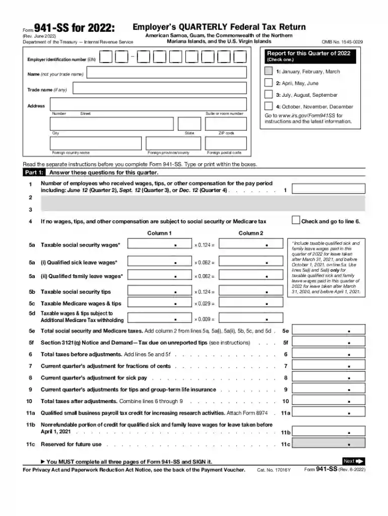 941 form printable Preview on Page 1