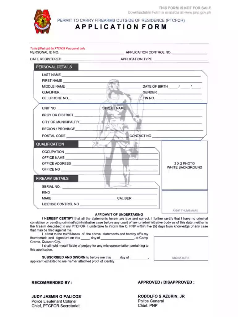 ptcfor application form 2024 Preview on Page 1