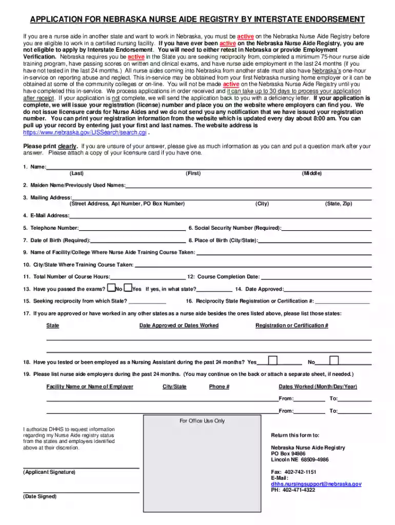 nebraska cna reciprocity Preview on Page 1